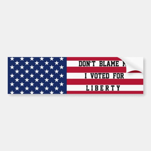 VALT MI NIET LIBERTY BUMPERSTICKER (Voorkant)