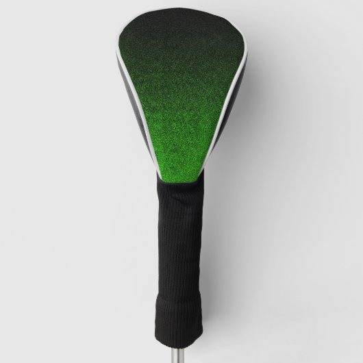 Valt zwart en groen glitterverloop golfheadcover (Voorkant)