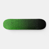 Valt zwart en groen glitterverloop skateboard (Horizontaal)