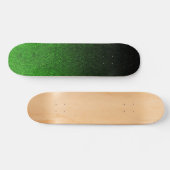 Valt zwart en groen glitterverloop skateboard (Horizontaal)