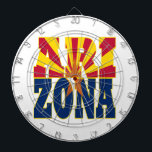 Valtekst Arizona Dartbord<br><div class="desc">Patriottic Arizona staat onder de vlag van moderne tekstletters voor typografie in de kleuren van de statenvlag.</div>