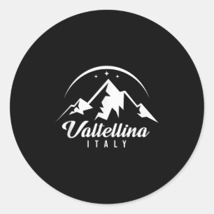Valtellina Italië Ski Resort Skiën Snowboarden So Ronde Sticker