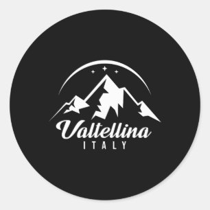 Valtellina Italië Skigebied Skiën Snowboarden Zo Ronde Sticker