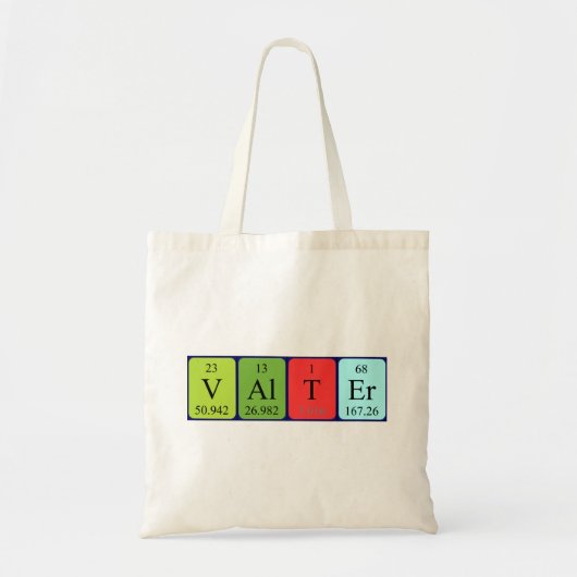Valter periodieke lijstnaam canvas tas (Voorkant)