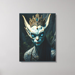 Valtharion de Oude Azuurblauwe Elf Koning-Donkere  Canvas Afdruk