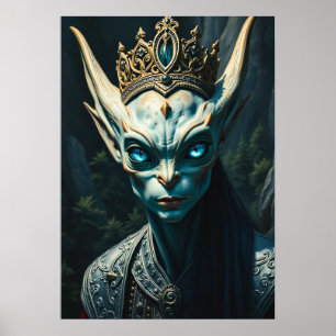 Valtharion Oude Elfenkoning - Donkere Fantasie Poster