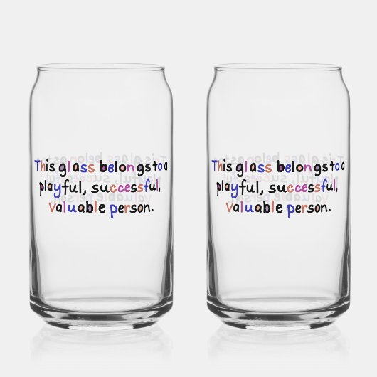 Valuable Person Glass Blikvorm Glas (Voorkant)