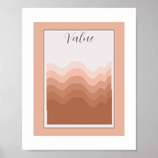 Value Element of Art Poster Pink White Boho Classr (Voorkant)