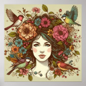 Value Poster Art Print Vogels Song in Herfst (Voorkant)