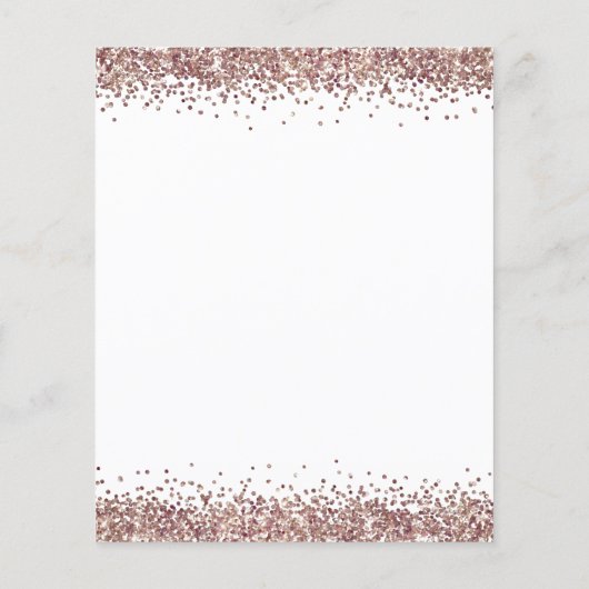 Value Roos Gold Glitter Avonduitnodiging Flyer (Achterkant)