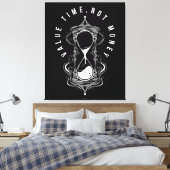 Value Time Not Money Hourglass Quote Canvas Afdruk (Insitu (Slaapkamer))