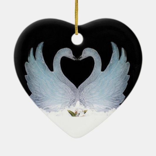 Valuegem Love Swans Hart Ornament (Achterkant)