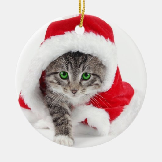 Valuegem Santas Kerstmis Kitten Ornament (Voorkant)