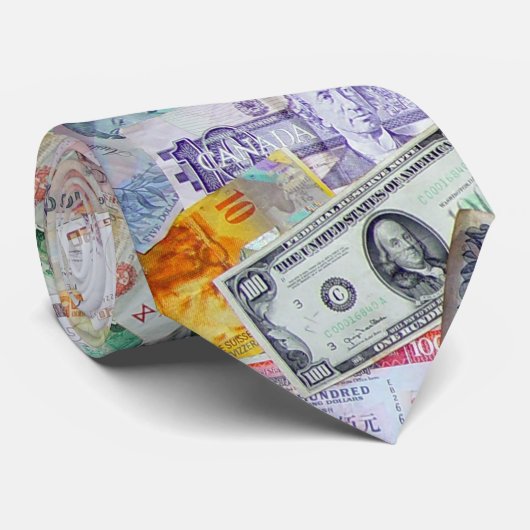 Valuta van de Wereld Stropdas (Opgerold)