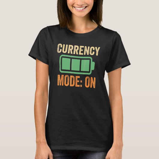 Valutamodus op batterijontwerp t-shirt (Voorkant)
