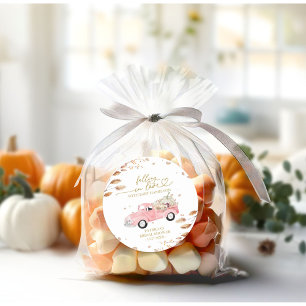 Valverliefd Pompoen Herfst Baby Shower Ronde Sticker
