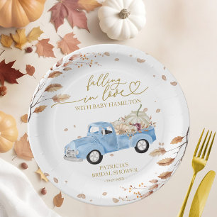 Valverliefd Worden Pompoen Herfst Baby Shower Papieren Bordje