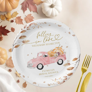 Valverliefd Worden Pompoen Herfst Baby Shower Papieren Bordje