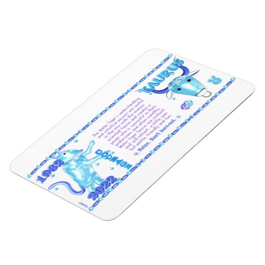 Valxart 1962 2022 WaterTiger zodiac Tautus Magneet (Linkerzijde)