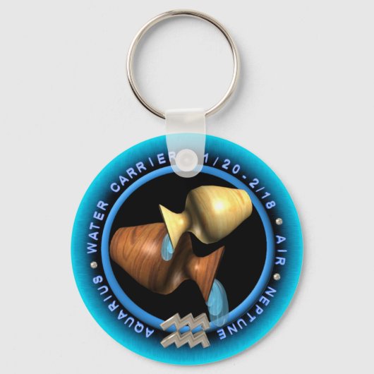 Valxart Aquarius zodiac logo Sleutelhanger (Voorkant)