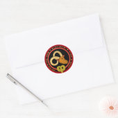 Valxart Aries zodiac logo Ronde Sticker (Envelop)