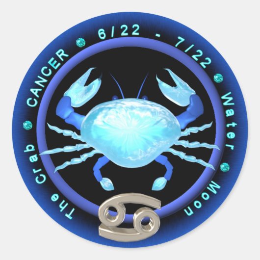 Valxart Cancer zodiac logo Ronde Sticker (Voorkant)