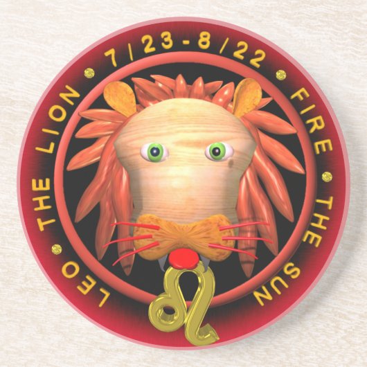 Valxart Leo zodiac-onderzetter Zandsteen Onderzetter (Voorkant)