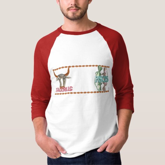Valxart Taurus Pisces dierentuinastrologie T-shirt (Voorkant)