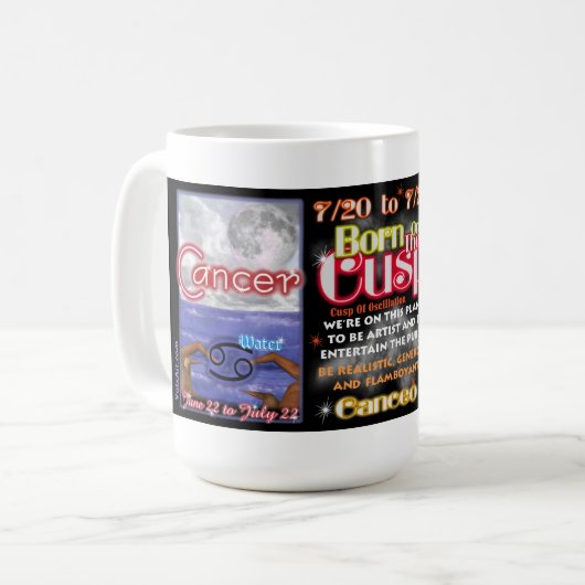 Valxart Zodiac Cusp of Cancer Leo Large 15 oz Mok (Voorkant links)