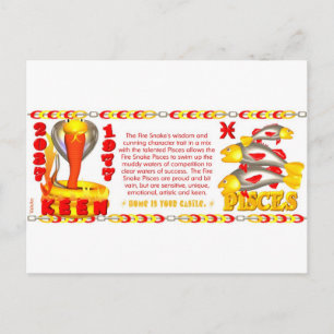 Valxart zodiac fire slang born Pisces Briefkaart