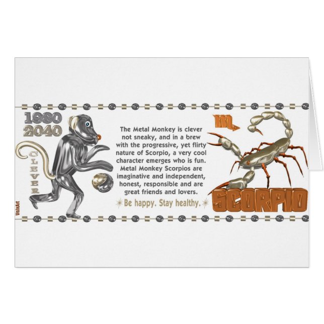 ValxArt Zodiac Scorpio Metal Monkey 1980 1920 (Voorkant Horizontaal)