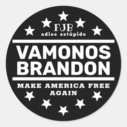 Vamonos Brandon II Black Classic Round Sticker (Voorkant)