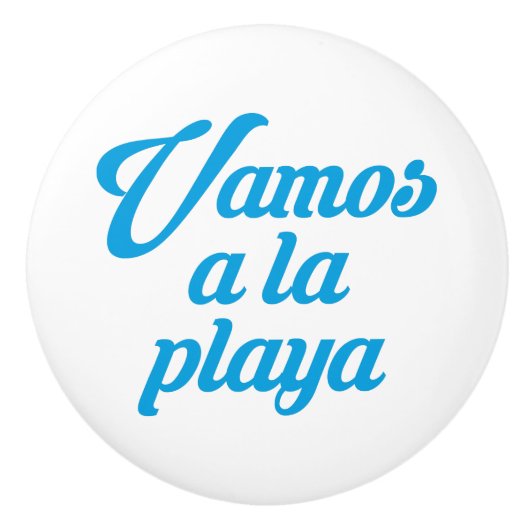 VAMOS A LA PLAYA KERAMISCHE KNOP (Voorkant)