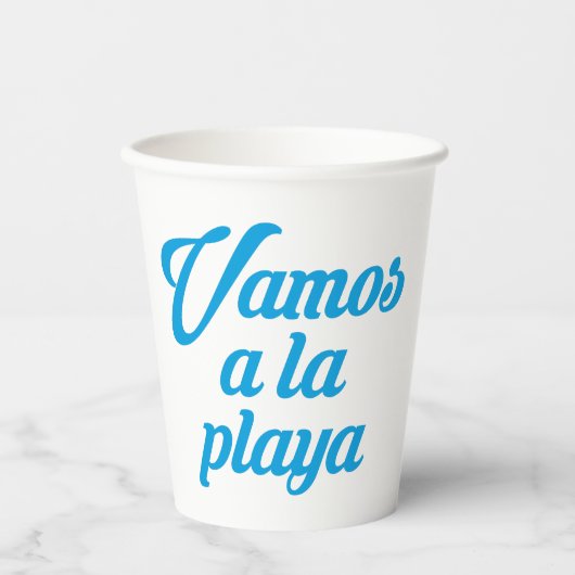 VAMOS A LA PLAYA PAPIEREN BEKERS (Voorkant)