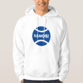 Vamos! Blauwe tennisbal hoodie voor mannen (Voorkant)