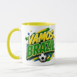 VAMOS BRAZIL 2026 Voetbal Fan Beker   Braziliaans Mok