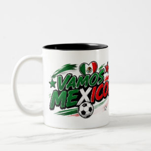 VAMOS MEXICO! Fan Mexicaanse trots voetb Tweekleurige Koffiemok