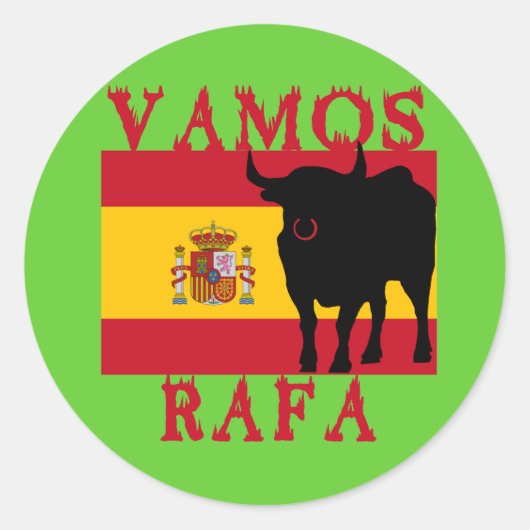 Vamos Rafa met vlag van Spanje Ronde Sticker (Voorkant)