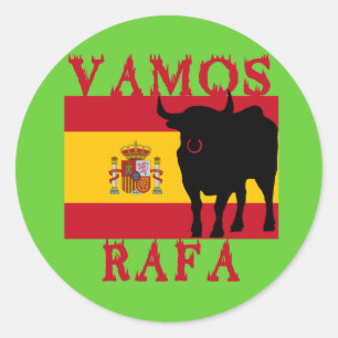 Vamos Rafa met vlag van Spanje Ronde Sticker