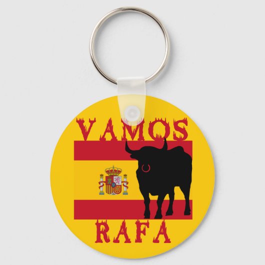 Vamos Rafa met vlag van Spanje Sleutelhanger (Voorkant)