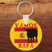 Vamos Rafa met vlag van Spanje Sleutelhanger (Voorkant)