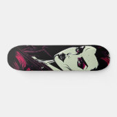 Vamp Girl Retro Skateboard - Bold Film-Noir Style (Horizontaal)