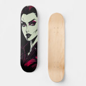 Vamp Girl Retro Skateboard - Bold Film-Noir Style (Voorkant)