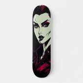 Vamp Girl Retro Skateboard - Bold Film-Noir Style (Voorkant)