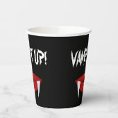 "VAMP HET OP!" Vampire Fangs Halloween Papieren Bekers (Links)