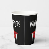 "VAMP HET OP!" Vampire Fangs Halloween Papieren Bekers (Rechts)