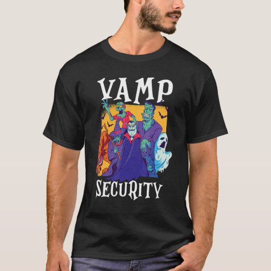 Vamp Security Easy Halloween Costuum T-shirt (Voorkant)