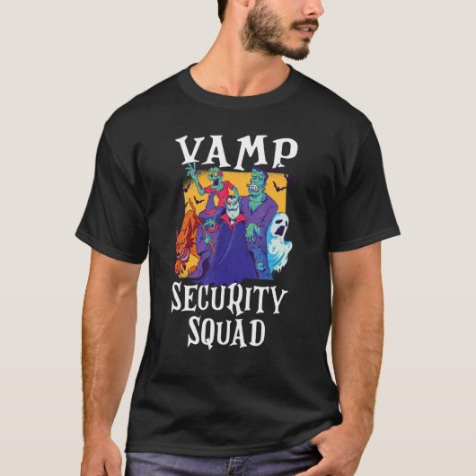 Vamp Security Squad Easy Halloween Costume T-shirt (Voorkant)