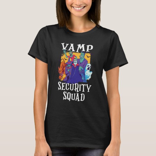Vamp Security Squad   Easy Halloween Costume T-shirt (Voorkant)