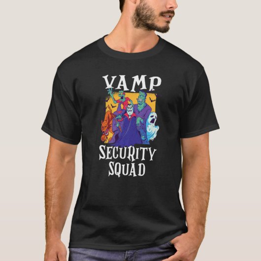 Vamp Security Squad  Easy Halloween Costume T-shirt (Voorkant)